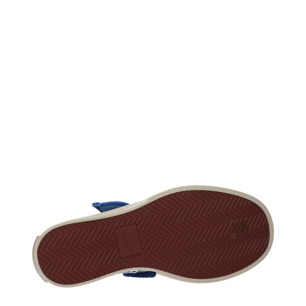 Marni Blue Fabric Low Top Sneakers