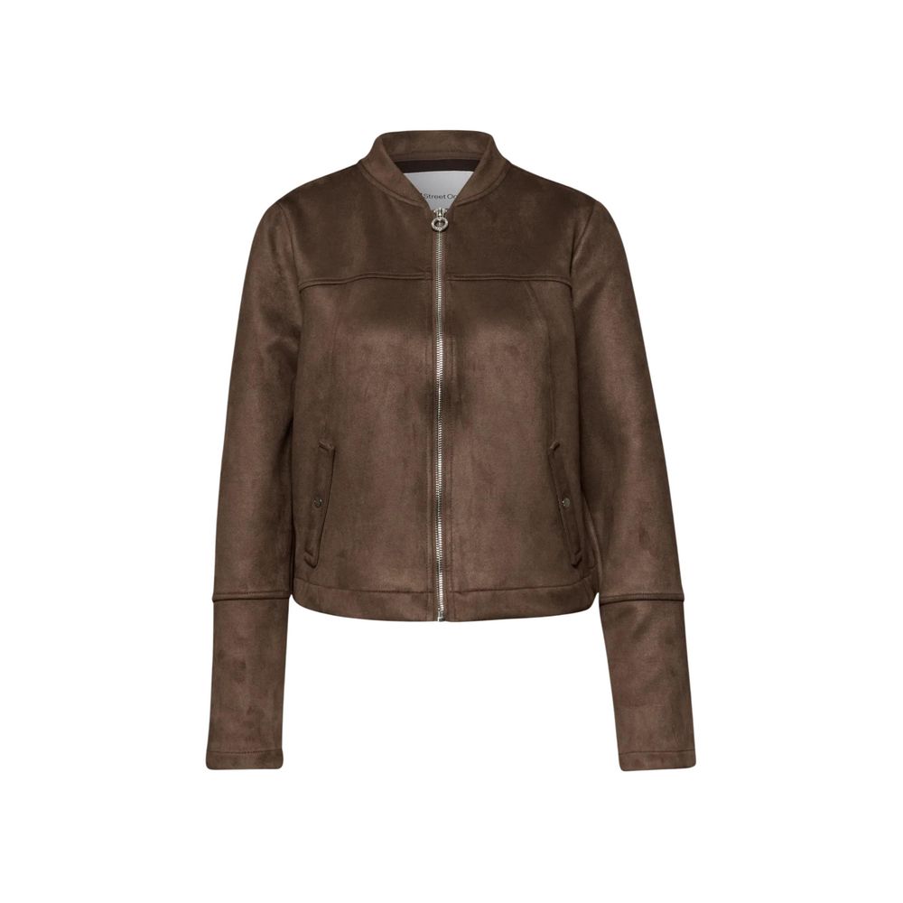 Street One Brown Polyester Bomber | Regal Royce