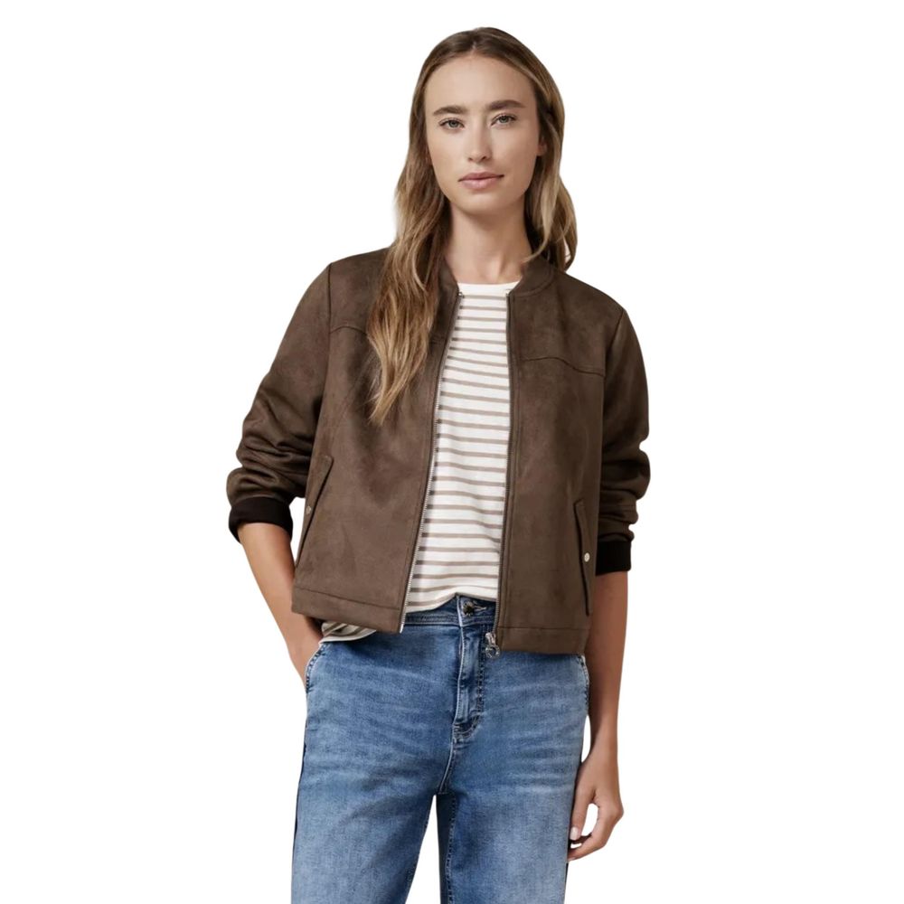 Street One Brown Polyester Bomber | Regal Royce