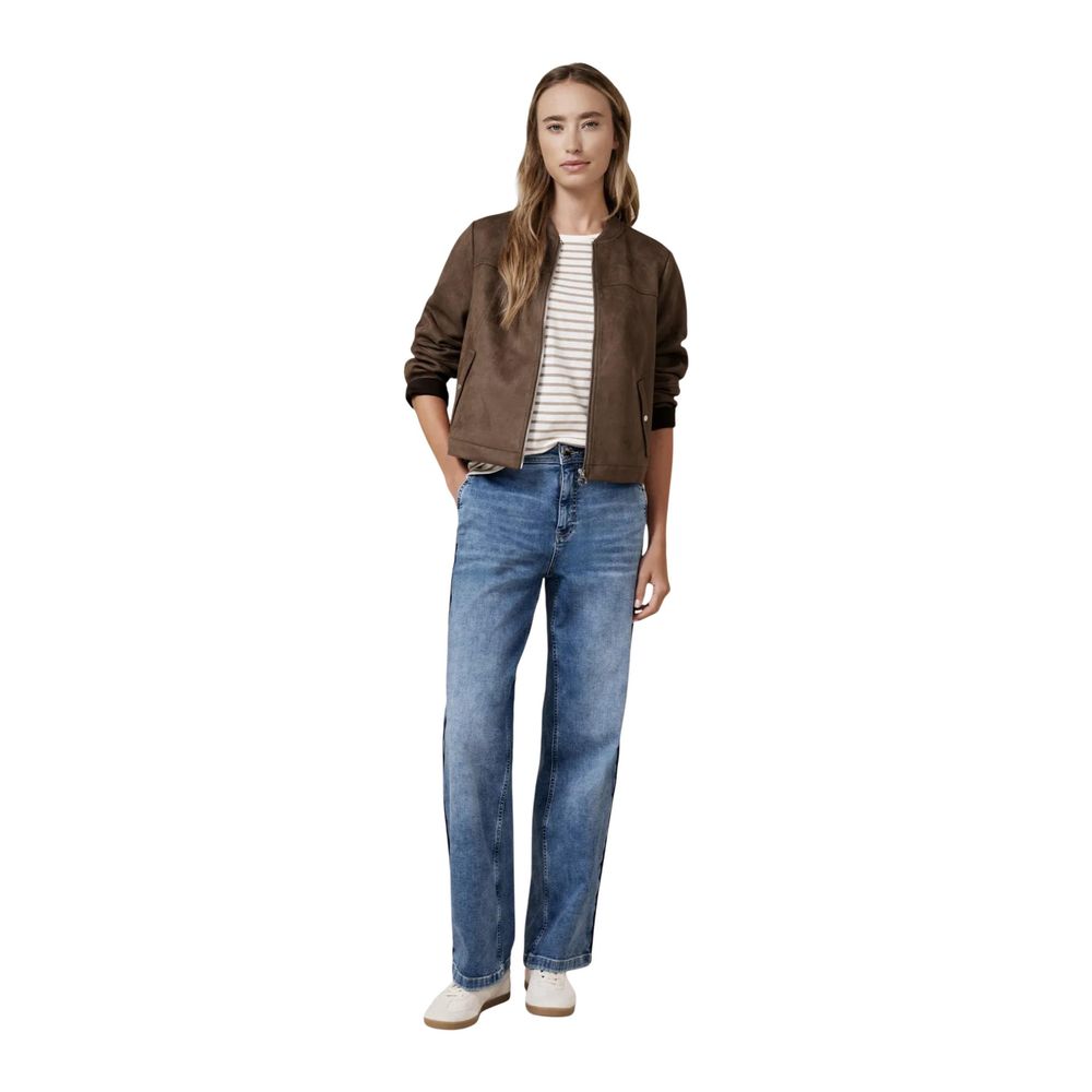 Street One Brown Polyester Bomber | Regal Royce