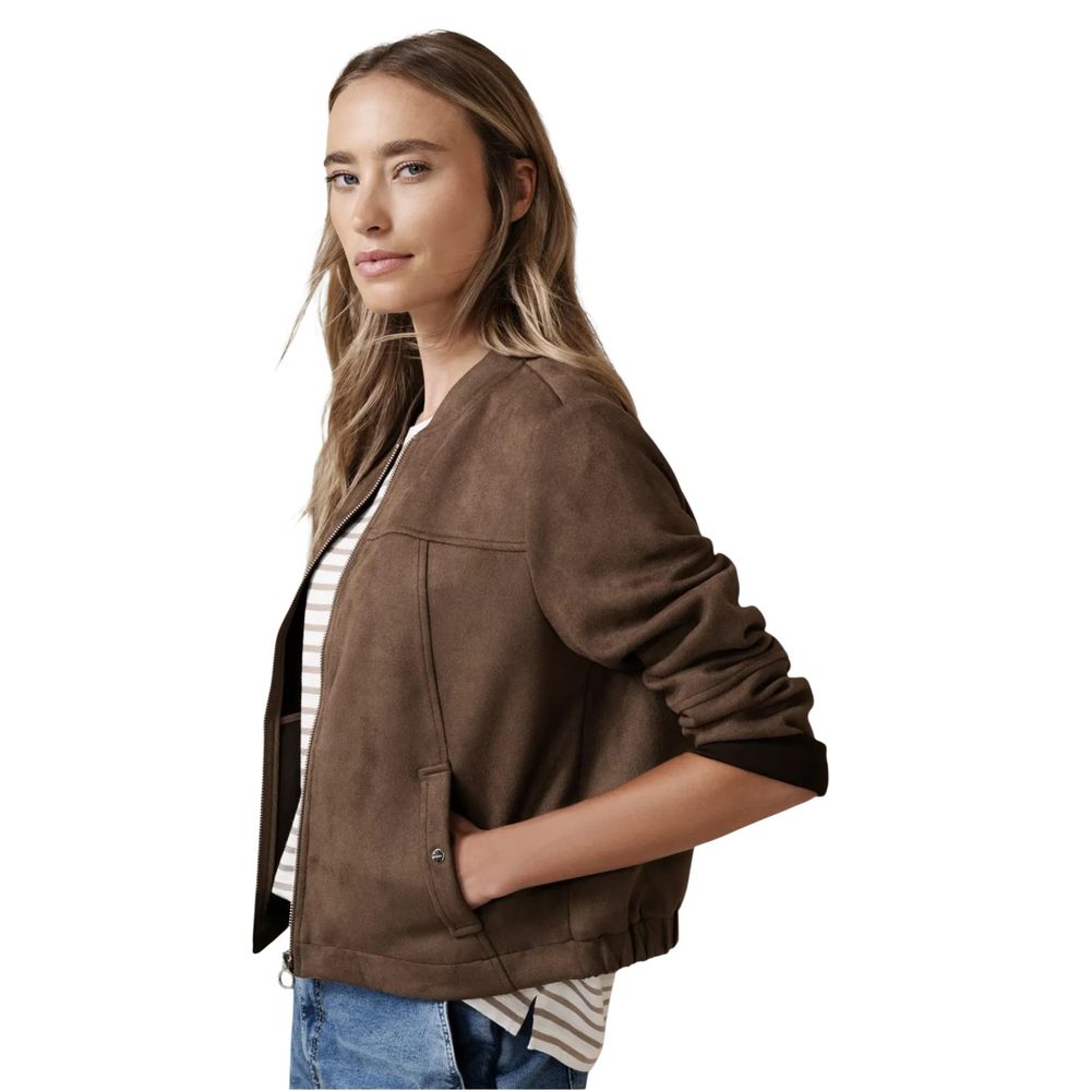 Street One Brown Polyester Bomber | Regal Royce