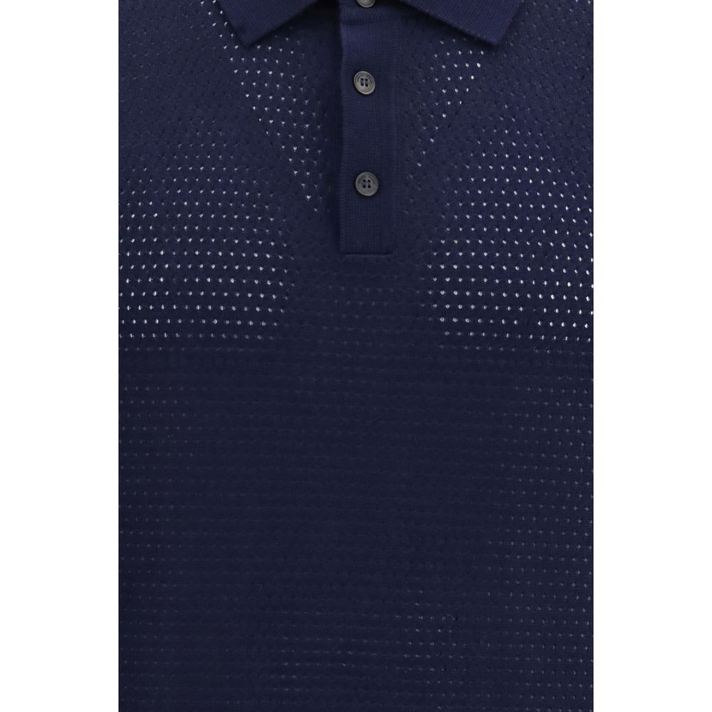 Roberto Collina Blue Cotton Polo Shirt | Regal Royce