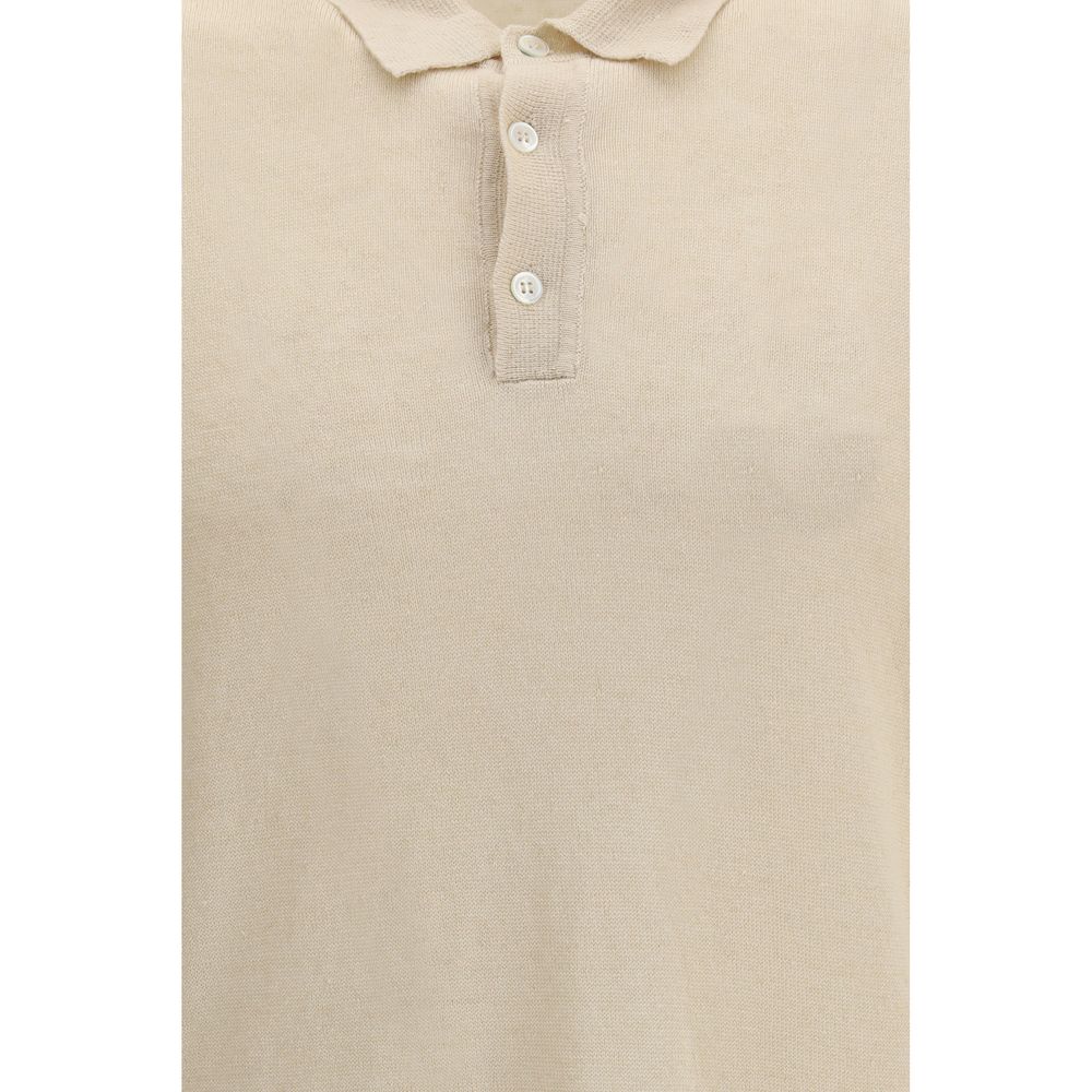 Roberto Collina Beige Linen Polo Shirt | Regal Royce