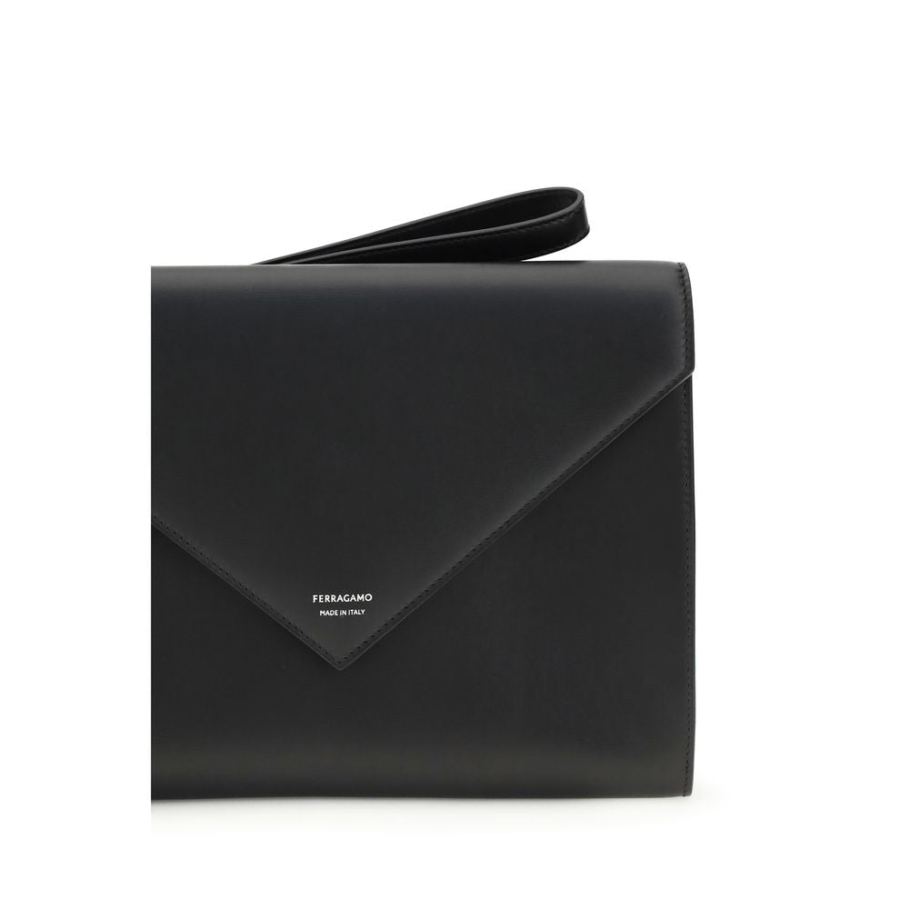 Ferragamo Black Calf Leather Bos Taurus Wallet | Regal Royce