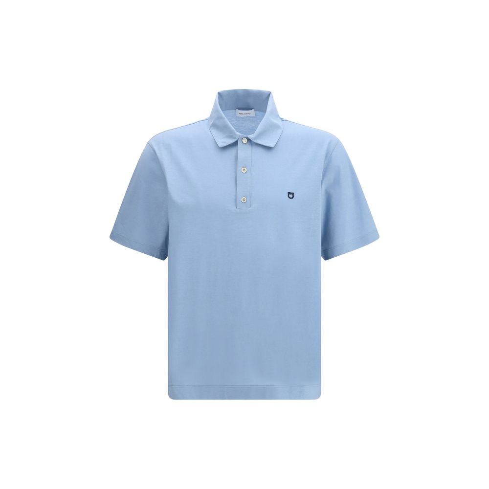 Ferragamo Blue Cotton Polo Shirt | Regal Royce
