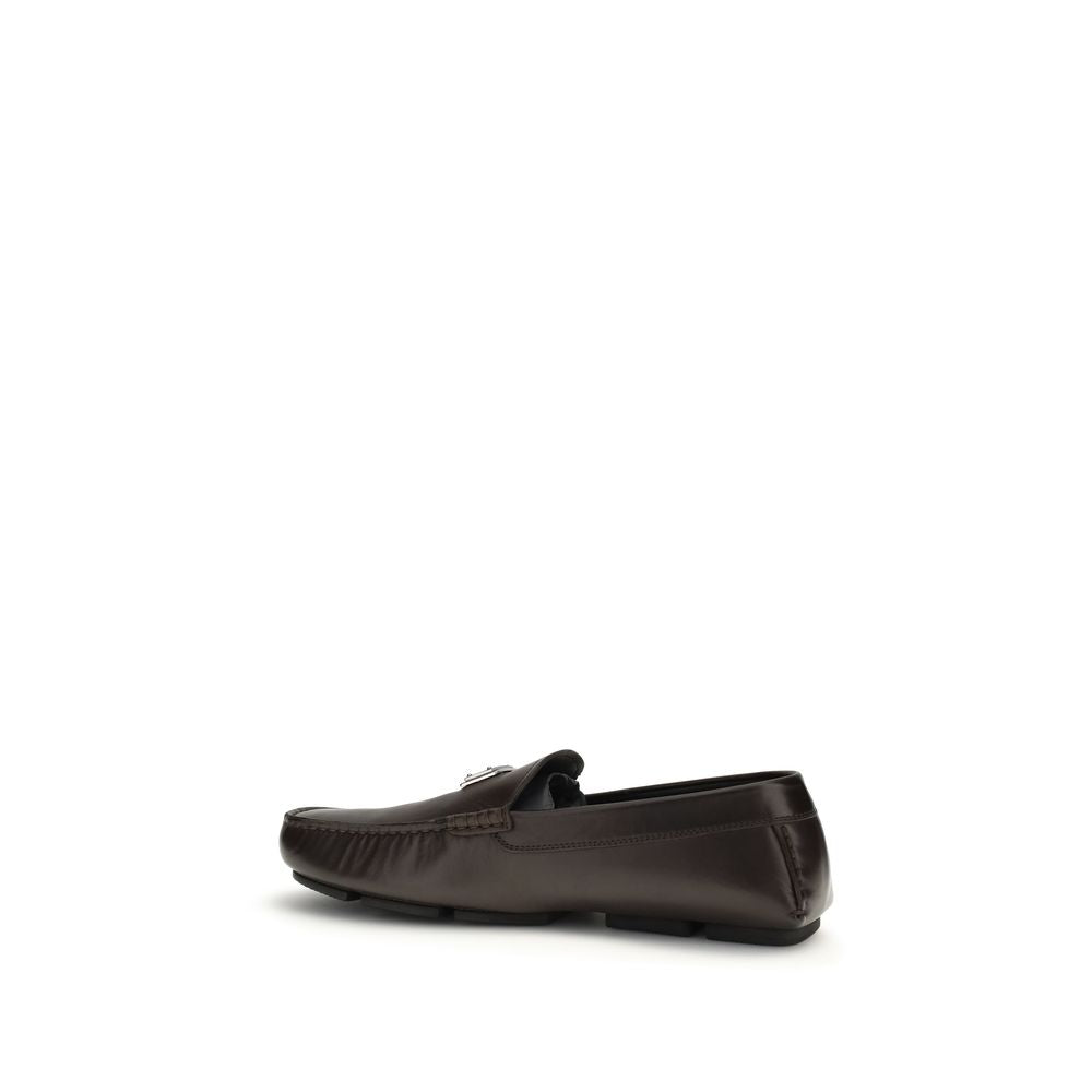 Dolce & Gabbana Brown Calf Leather Bos Taurus Slip-On Loafers | Regal Royce