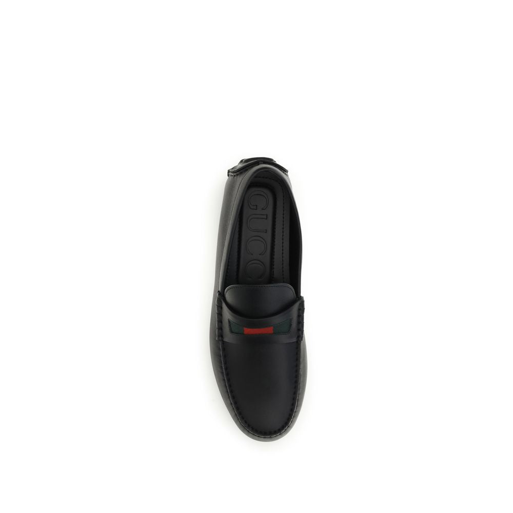 Gucci Black Calf Leather Bos Taurus Slip-On Loafers | Regal Royce