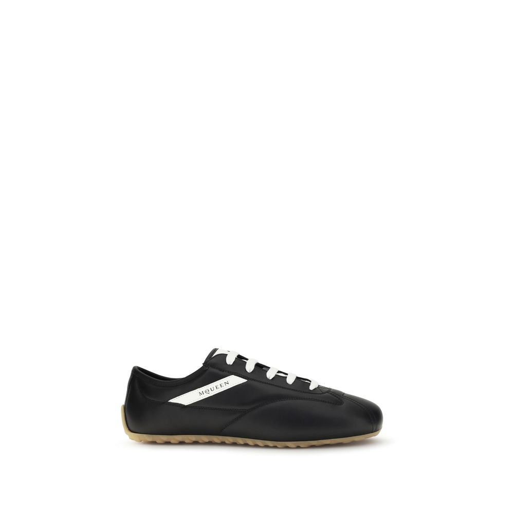 Alexander McQueen Black Calf Leather Bos Taurus Low Top Sneakers | Regal Royce