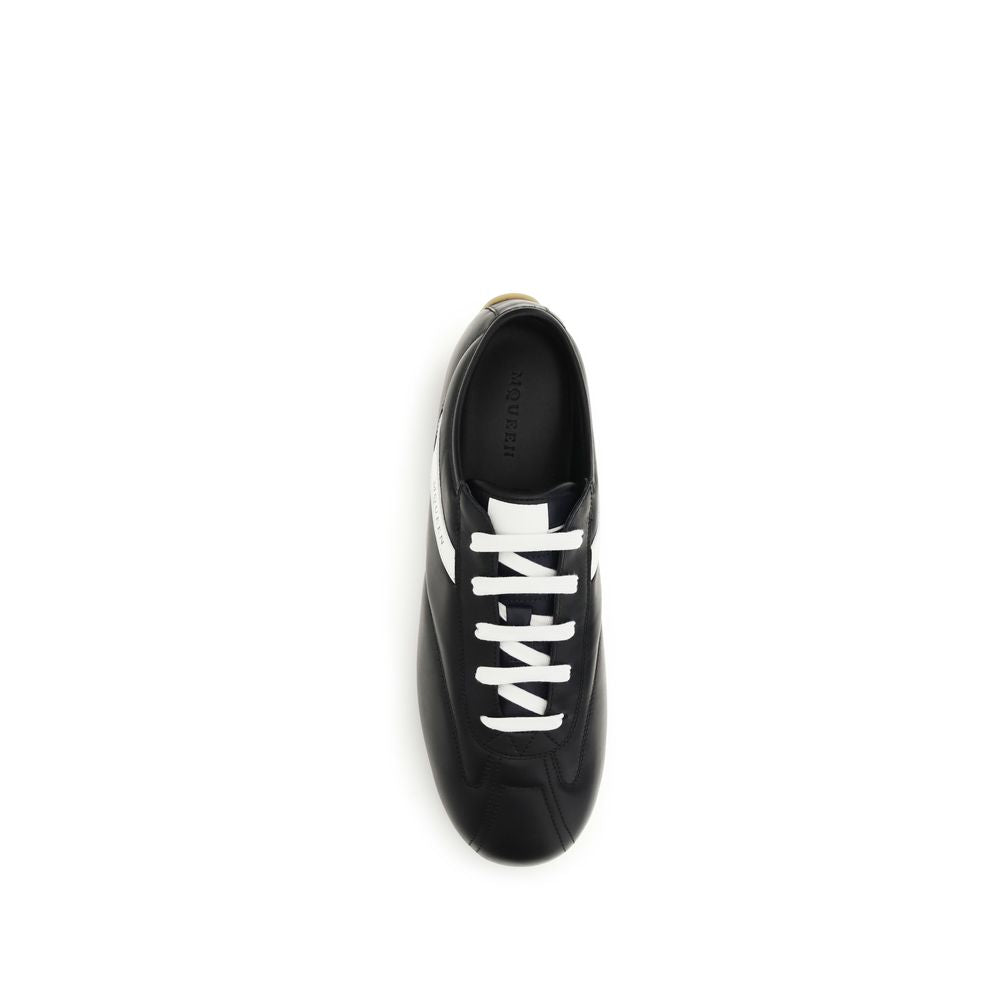 Alexander McQueen Black Calf Leather Bos Taurus Low Top Sneakers | Regal Royce