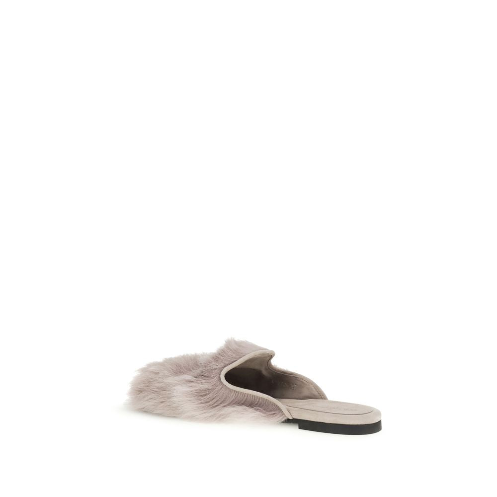 Dolce & Gabbana Gray Lamb Ovis Aries Aries Mules | Regal Royce