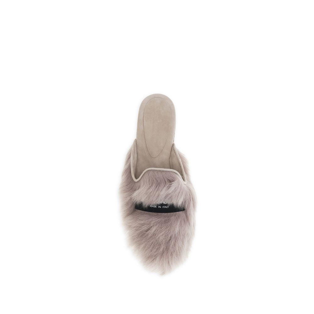 Dolce & Gabbana Gray Lamb Ovis Aries Aries Mules | Regal Royce