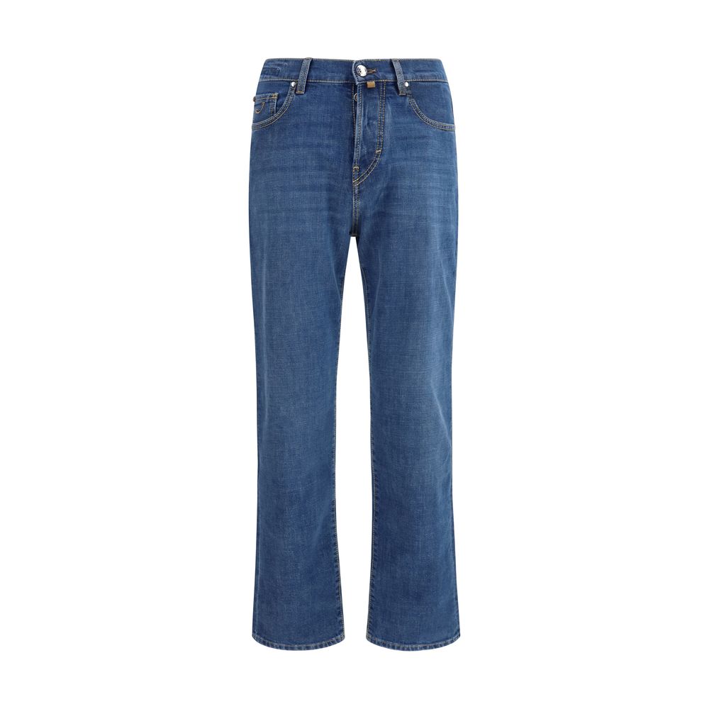 Jacob Cohen Blue Cotton Straight-Leg Jeans | Regal Royce