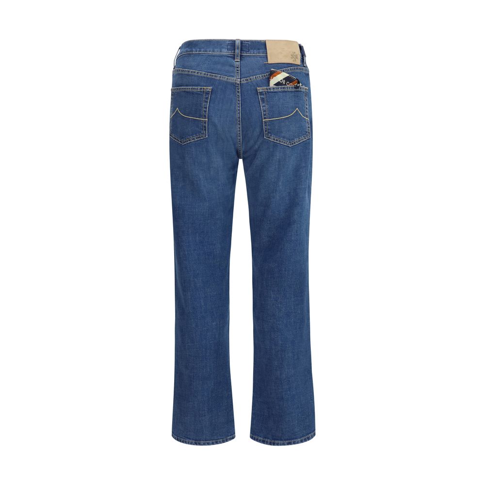 Jacob Cohen Blue Cotton Straight-Leg Jeans | Regal Royce