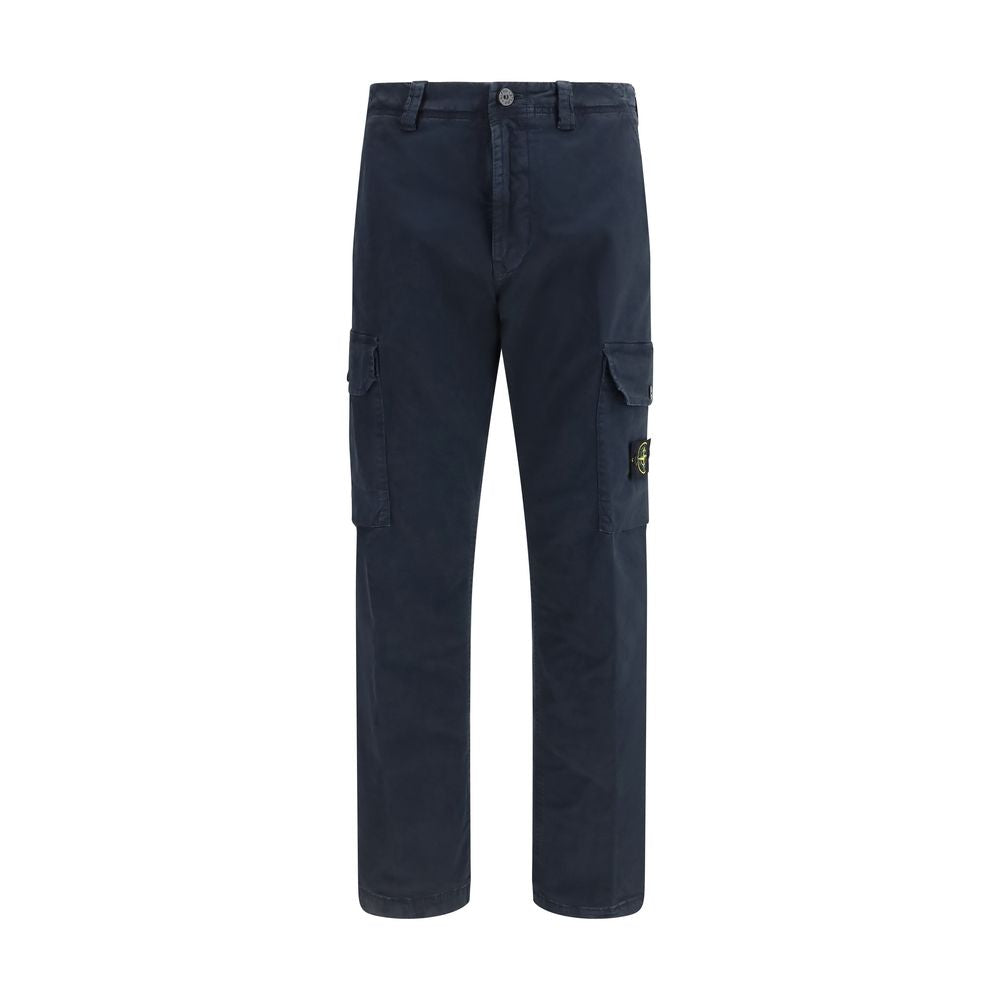 Stone Island Blue Cotton Cargo Pants | Regal Royce