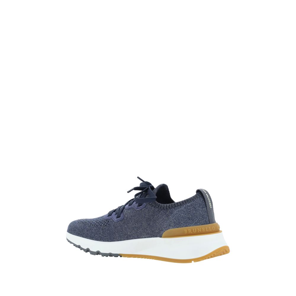 Brunello Cucinelli Blue Cotton Athletic Sneakers | Regal Royce