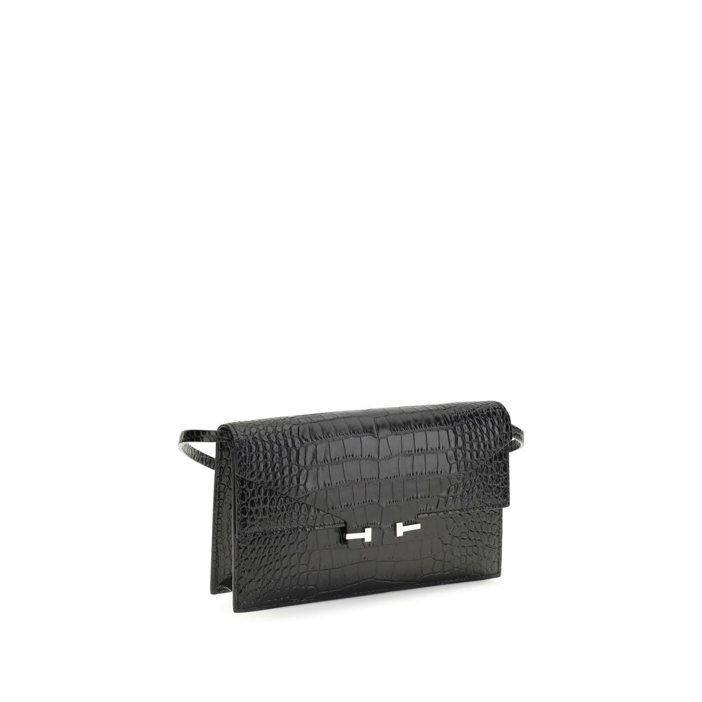 Tom Ford Black Calf Leather Bos Taurus Shoulder Bag | Regal Royce