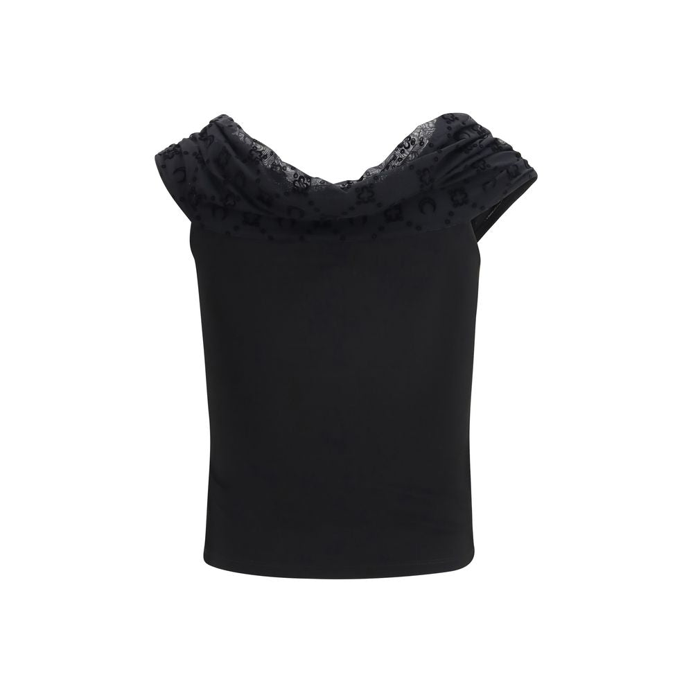 Marine Serre Black Viscose Shirt