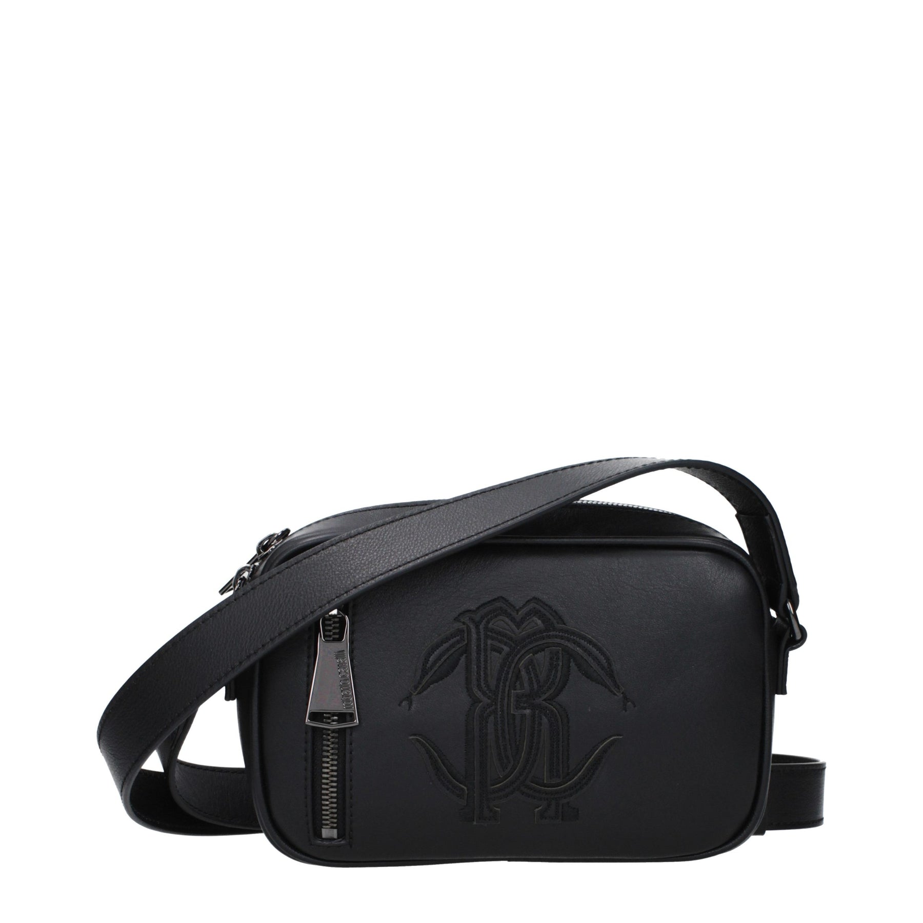 Roberto Cavalli Black Leather Crossbody Bag | Regal Royce