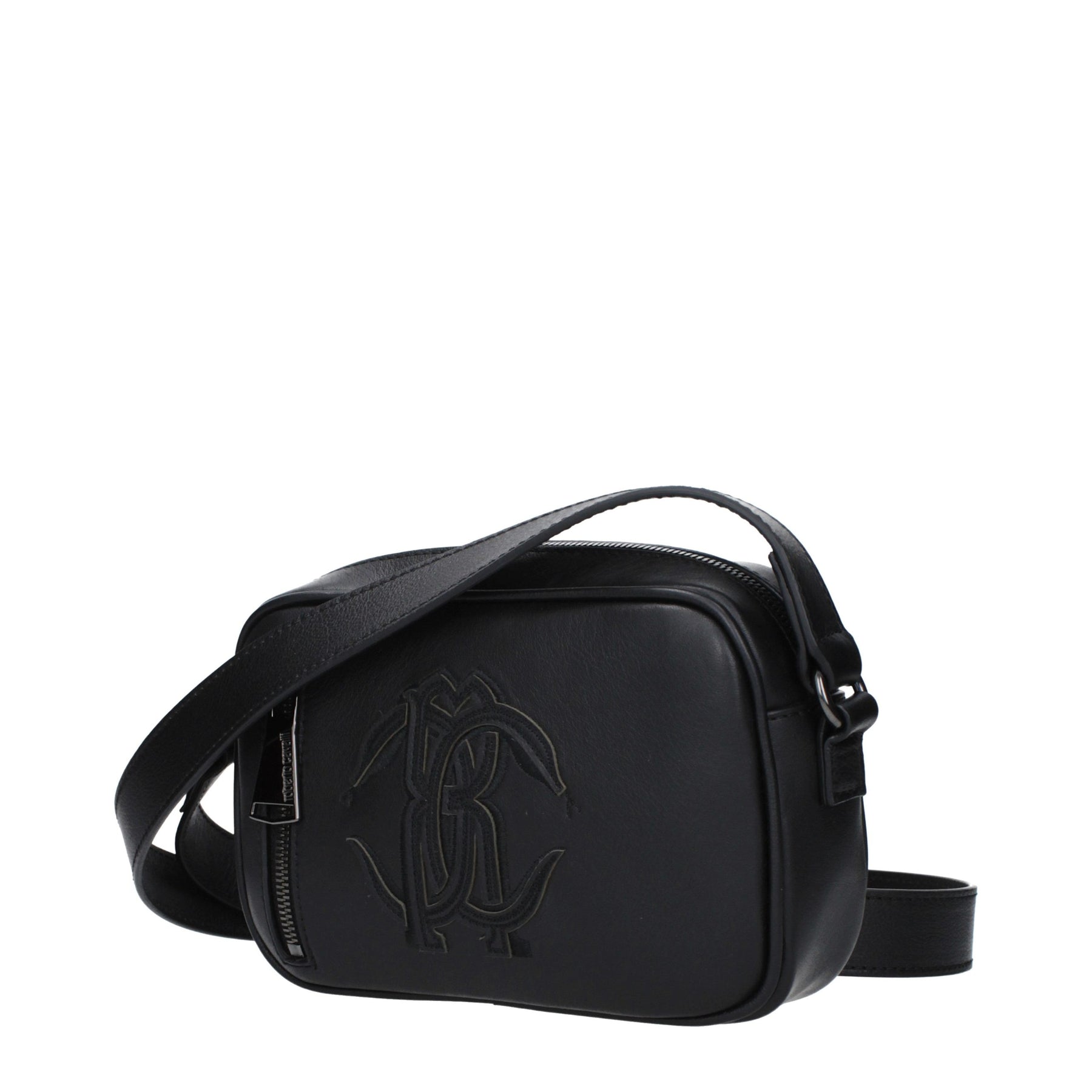 Roberto Cavalli Black Leather Crossbody Bag | Regal Royce