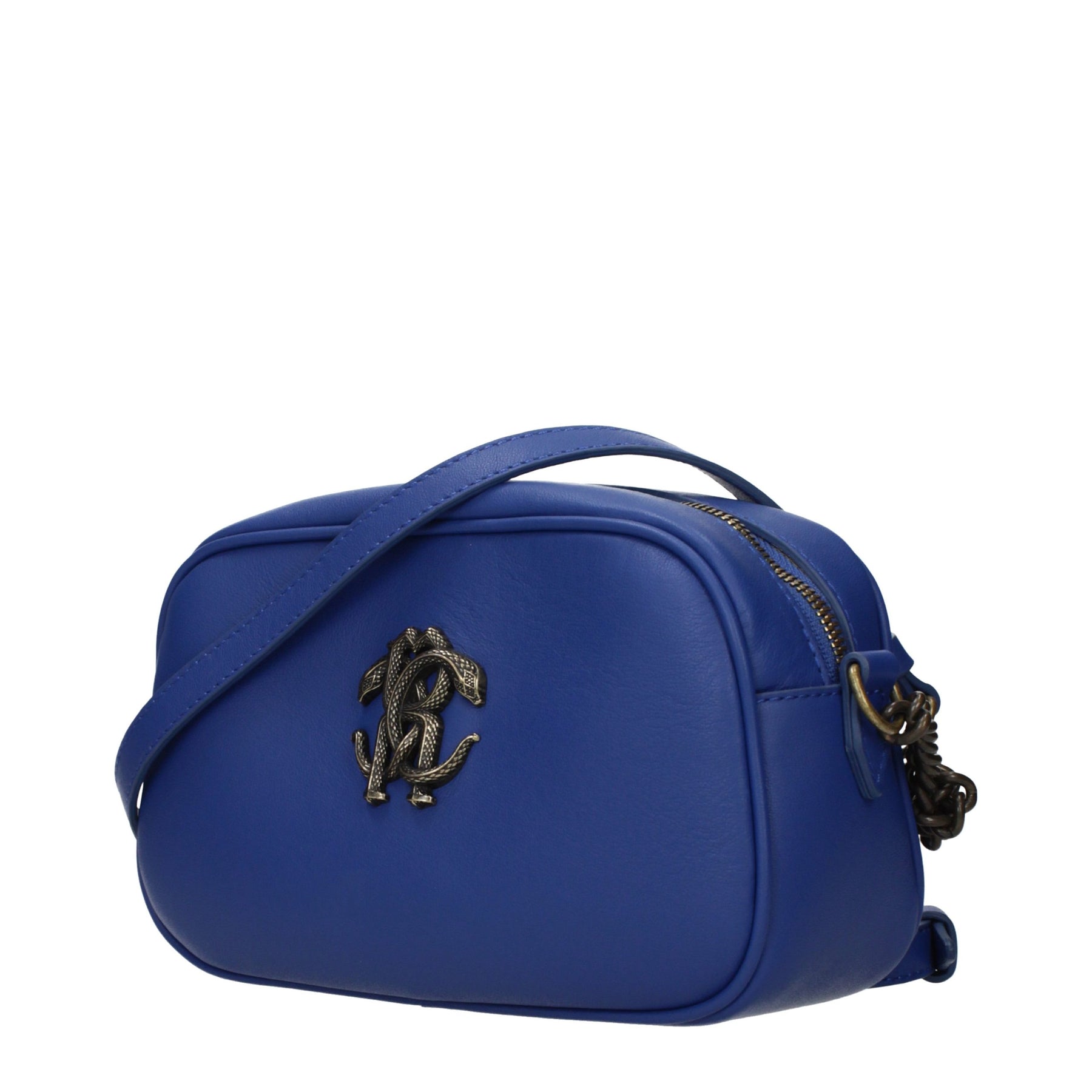Roberto Cavalli Blue Leather Crossbody Bag | Regal Royce