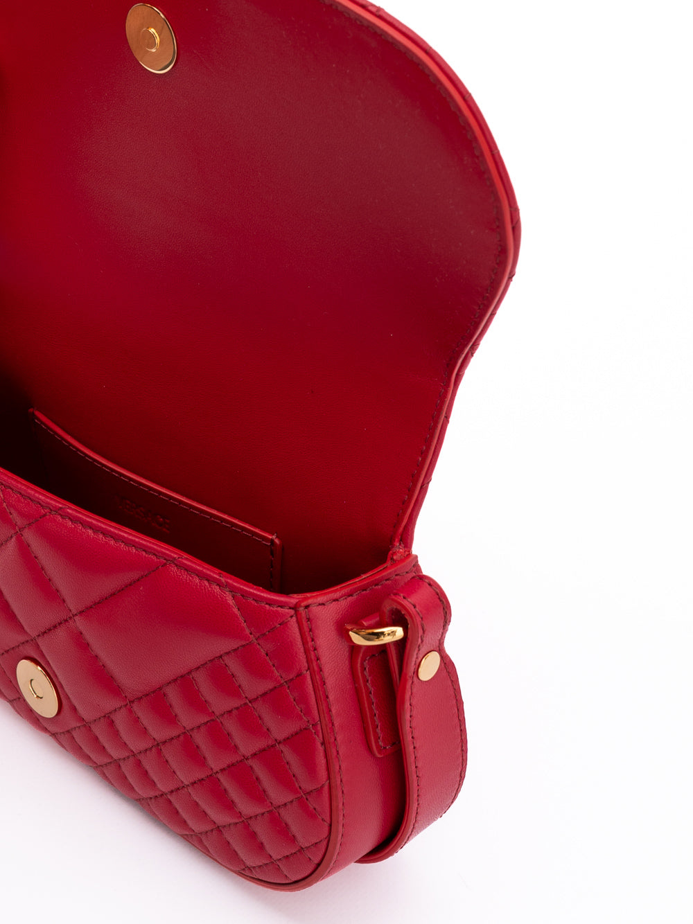 Versace Red Leather Quilted Shoulder Strap Bag | Regal Royce