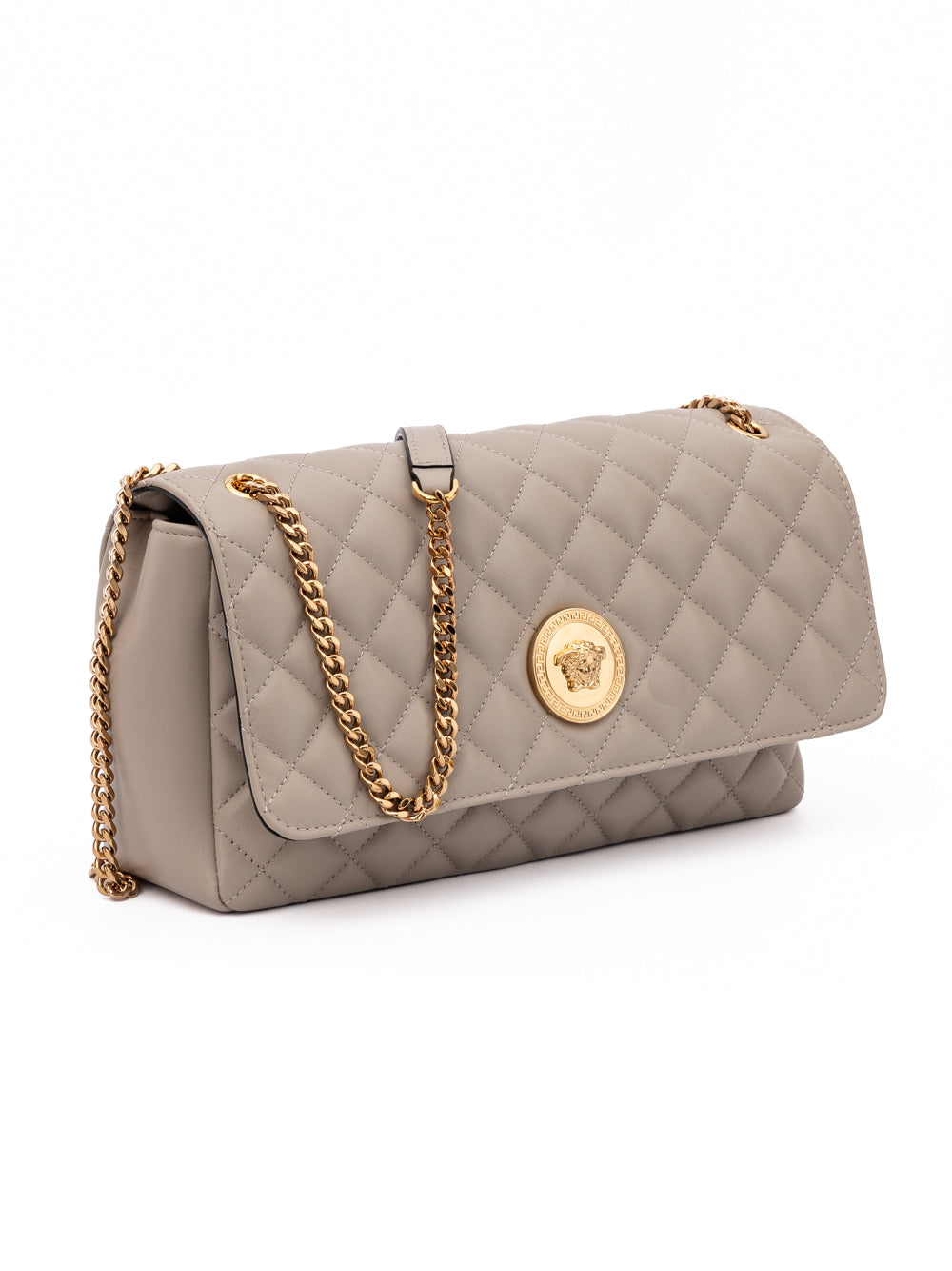 Versace Taupe Quilted Leather Shoulder Strap Bag | Regal Royce