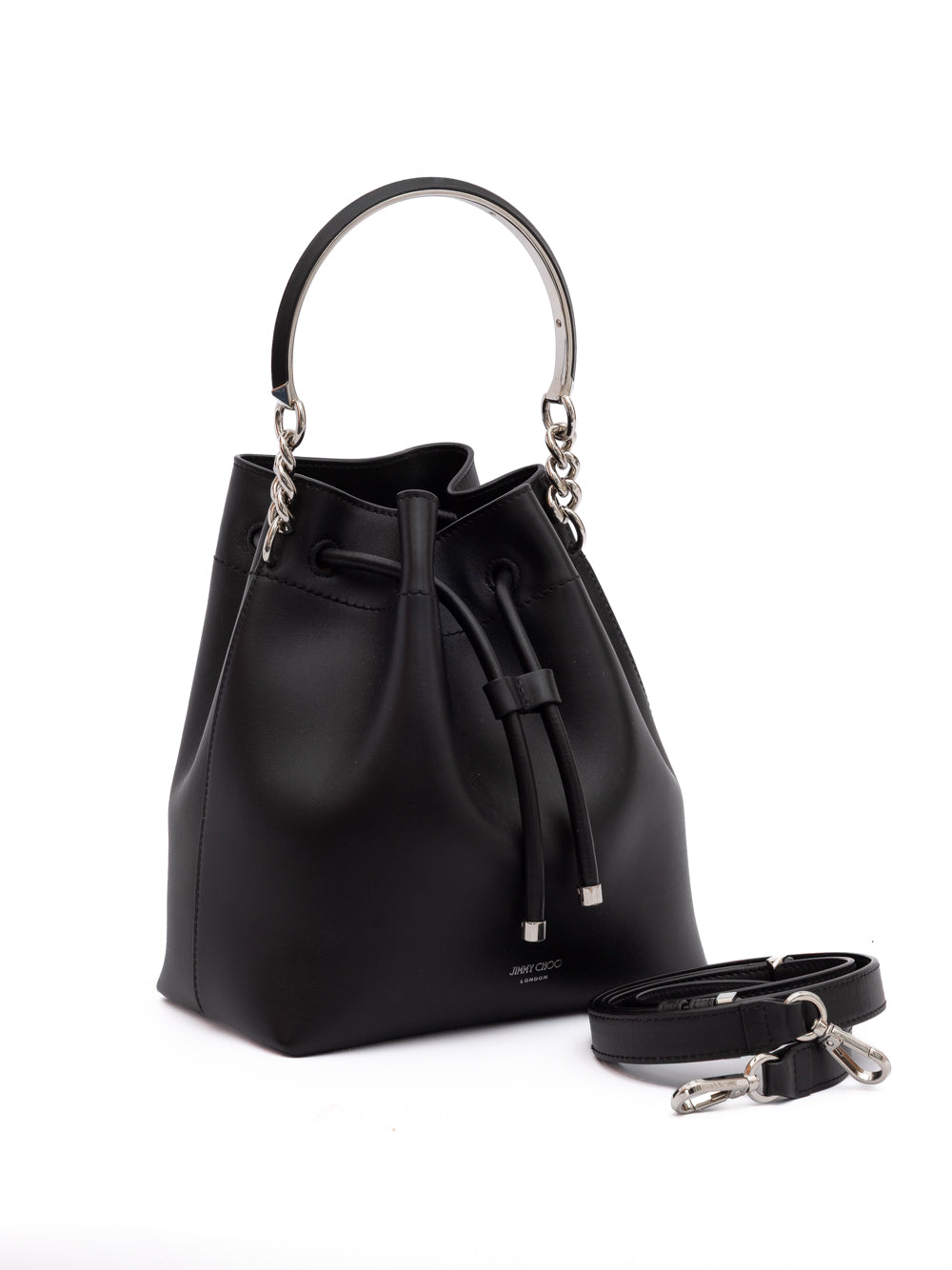 Jimmy Choo Black Bon Bon Leather Bucket | Regal Royce