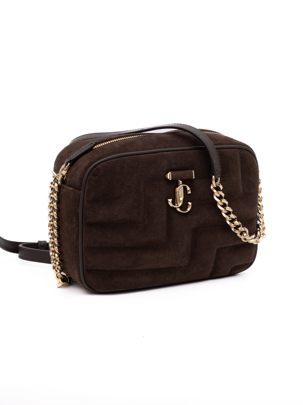 Jimmy Choo Brown Suede Avenue Camera Crossbody Bag | Regal Royce