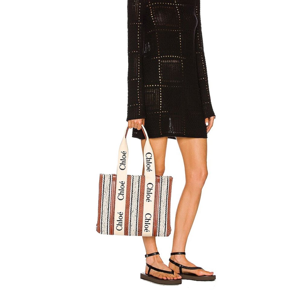 Chloé Brown Linen Tote Bag | Regal Royce