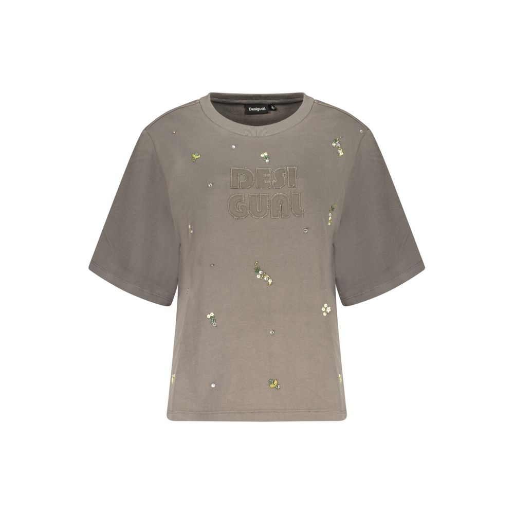 Desigual Grigio Cotton Women Sweatshirt | Regal Royce