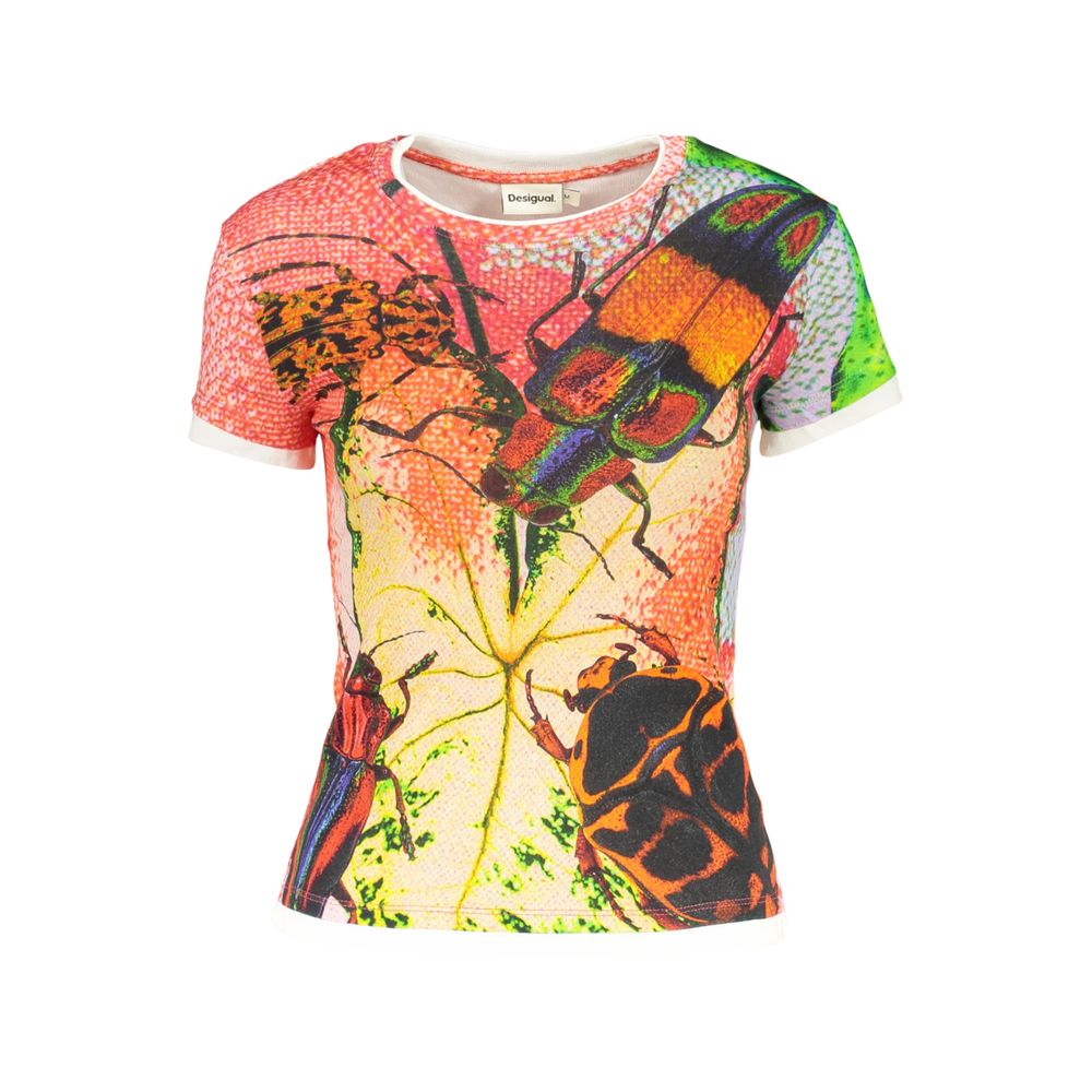 Desigual Rosso Cotton Women T-Shirt | Regal Royce