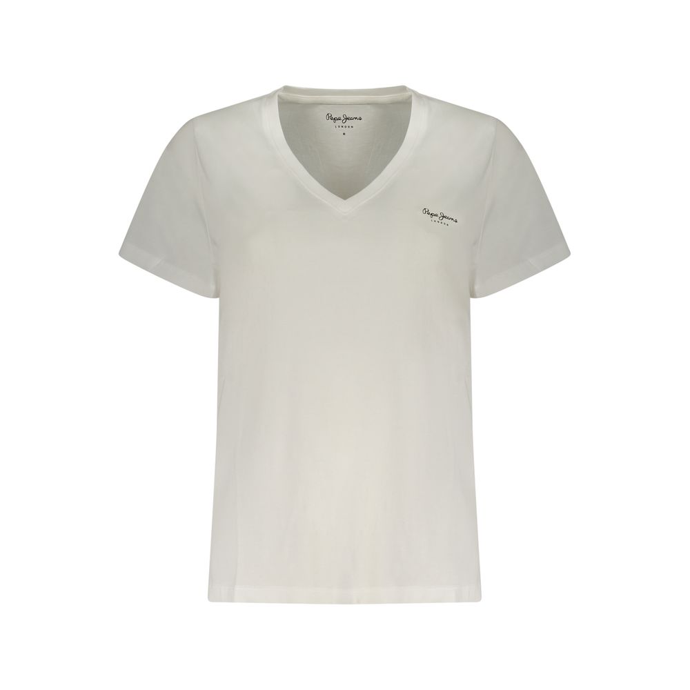 Pepe Jeans Bianco Cotton Womens T-Shirt | Regal Royce