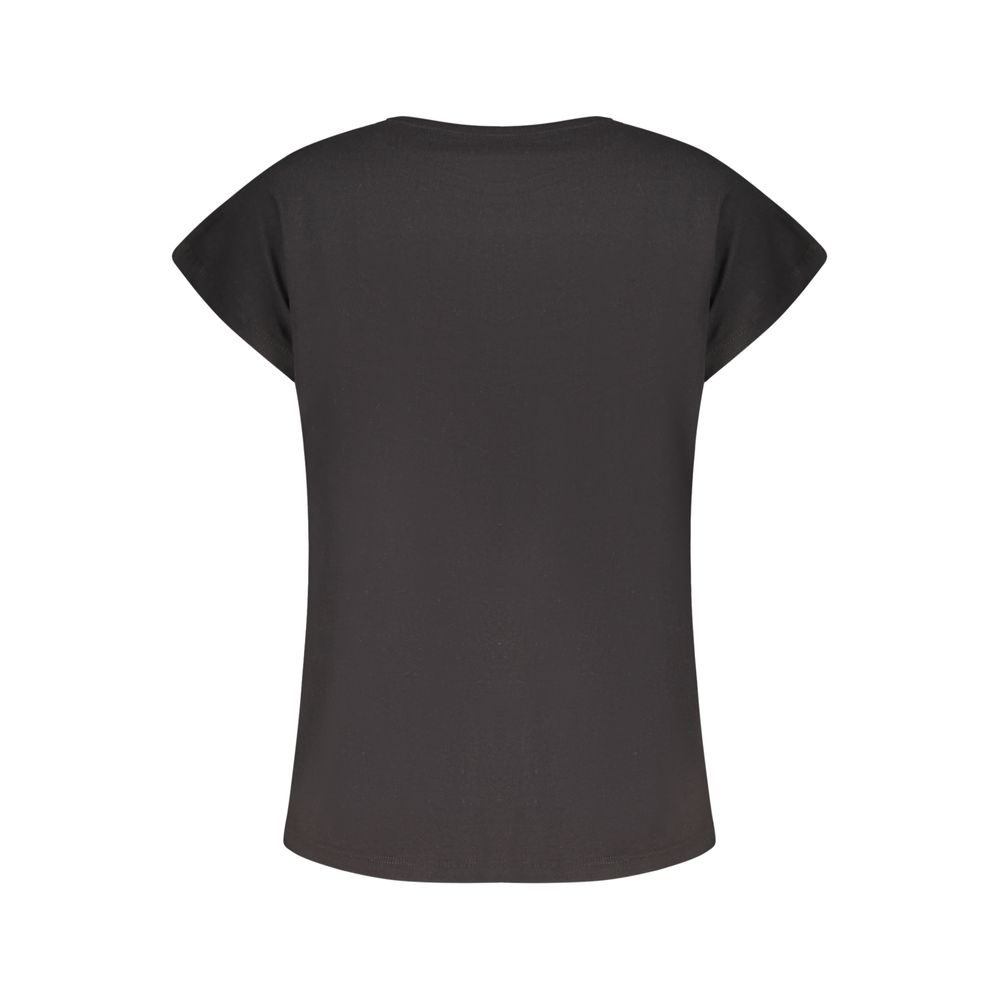 Pepe Jeans Black Organic Cotton Women T-Shirt | Regal Royce