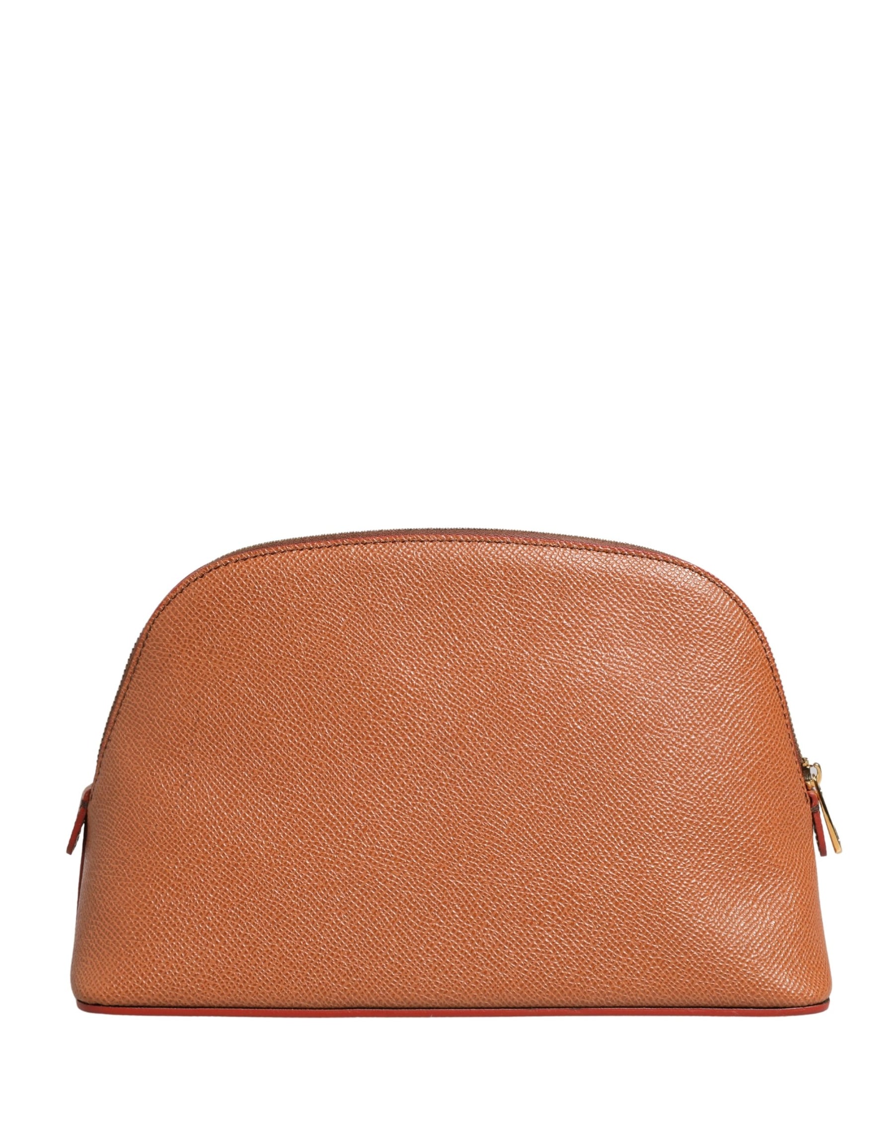 Dolce & Gabbana Orange Beige Leather DG Logo Zip Around Hand Purse Wallet | Regal Royce