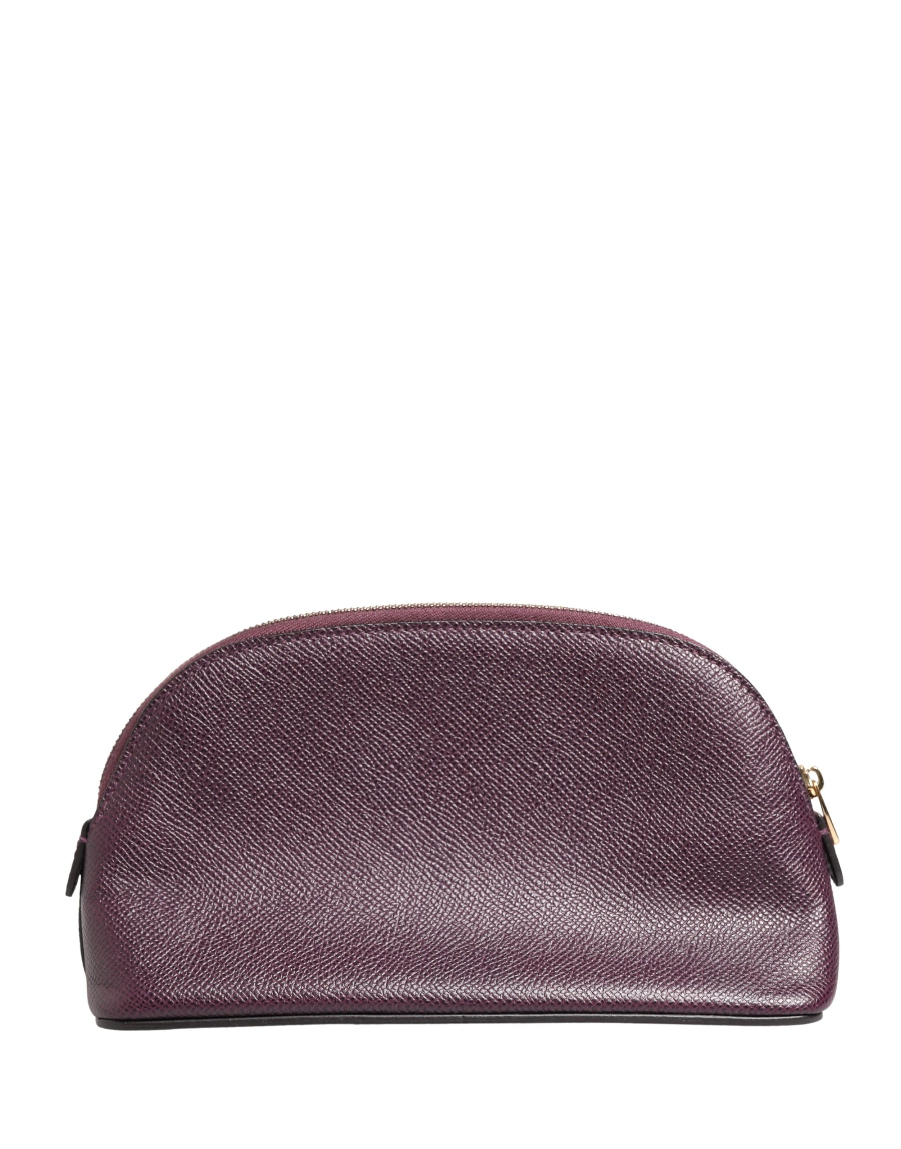 Dolce & Gabbana Dark Purple Leather DG Logo Zip Around Hand Purse Wallet | Regal Royce
