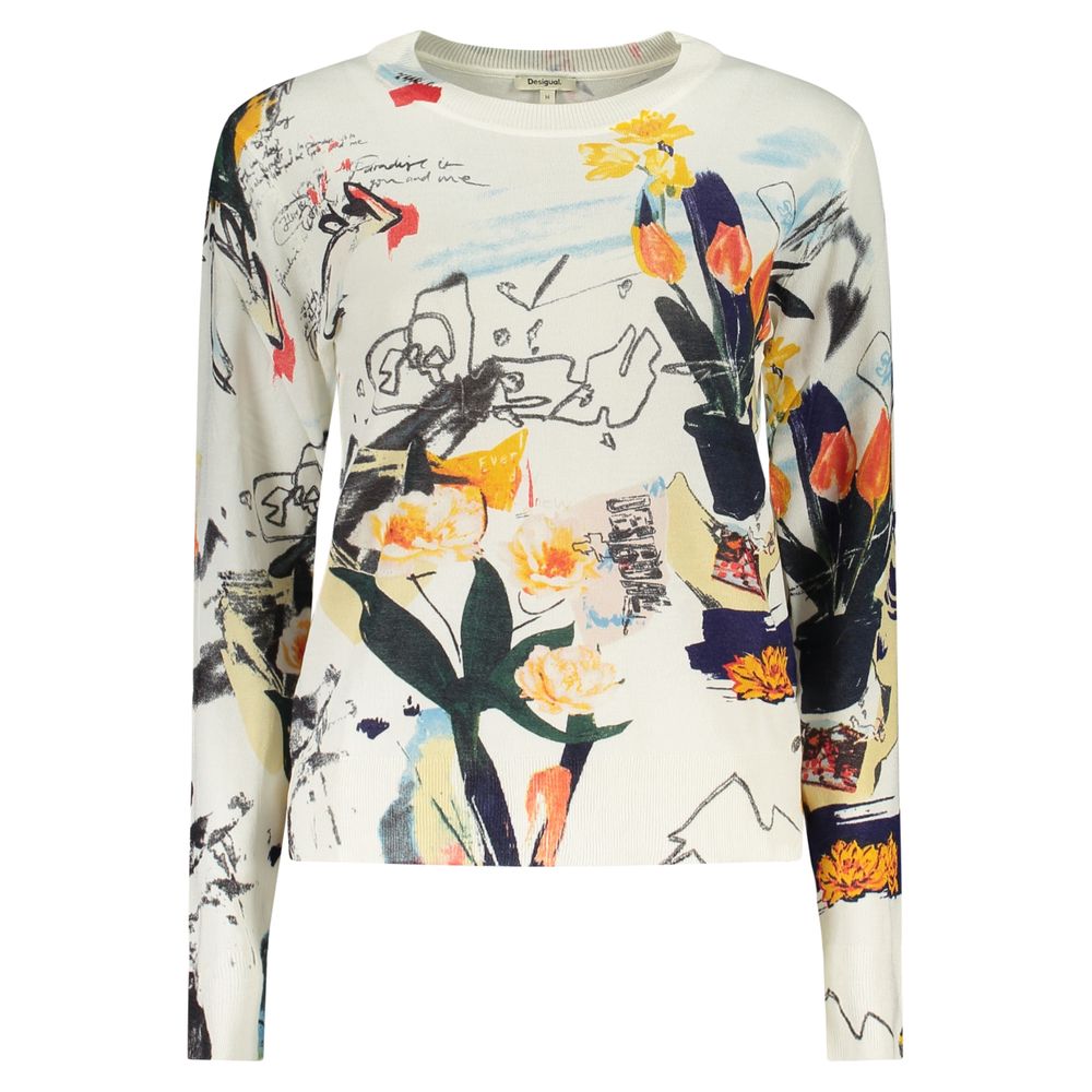 Desigual White Viscosa Women T-Shirt | Regal Royce
