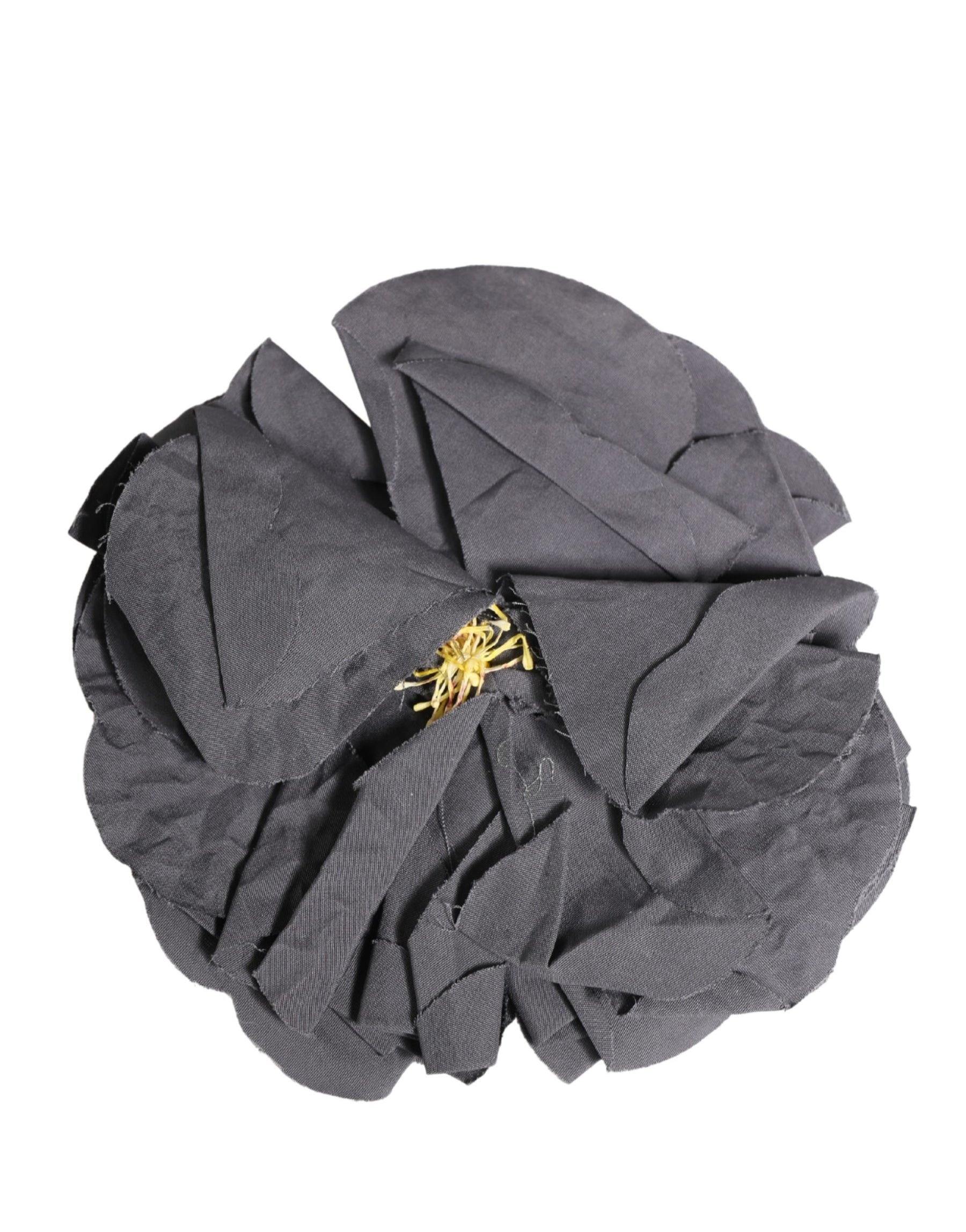 Dolce & Gabbana Gray Floral Motif Silk Blend Poplin Fabric Bar Pin  Brooch | Regal Royce