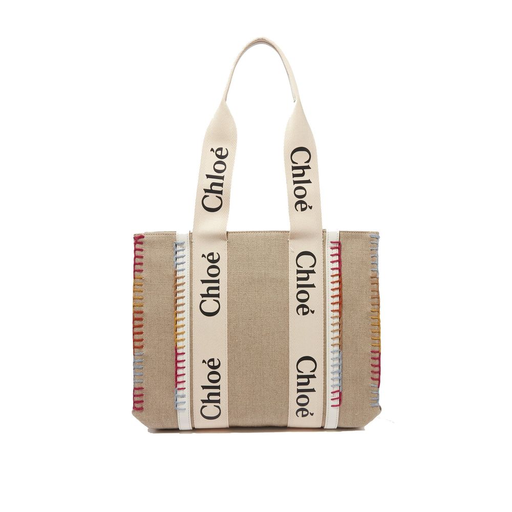 Chloé Beige Linen Tote Bag | Regal Royce