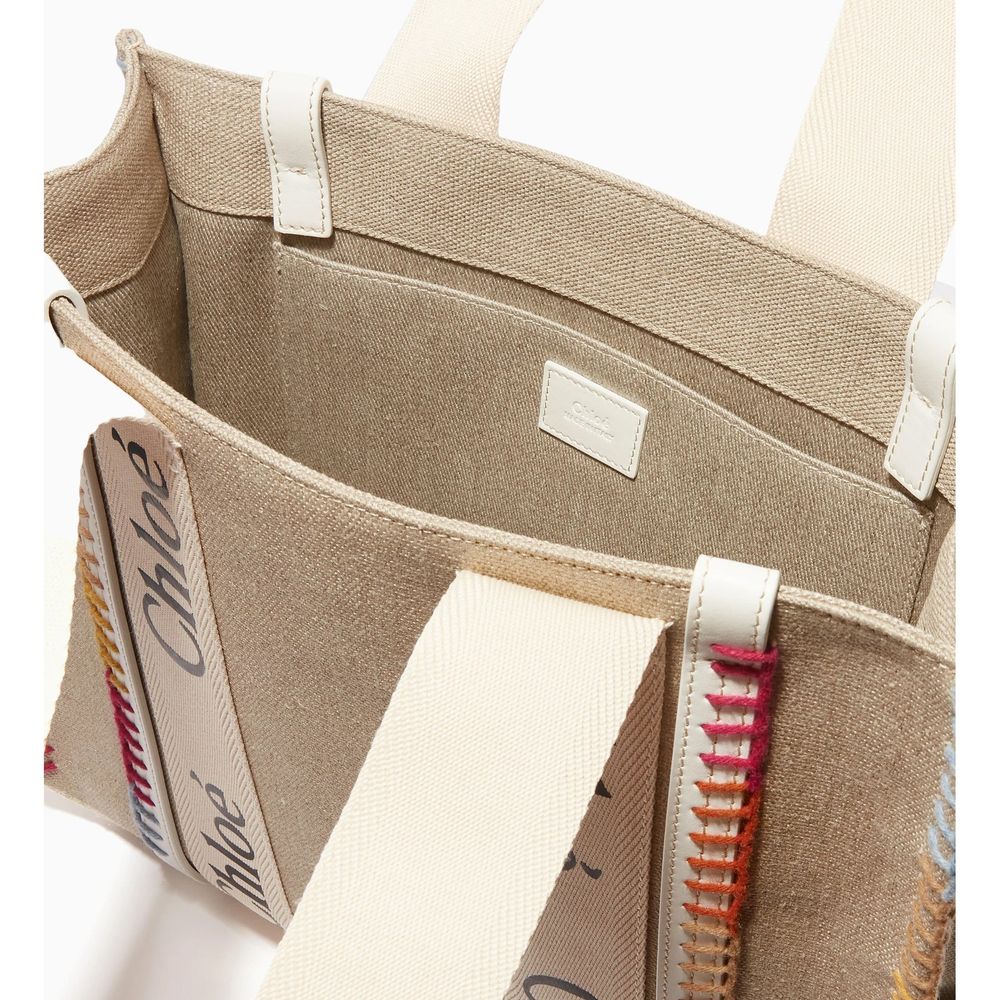 Chloé Beige Linen Tote Bag | Regal Royce