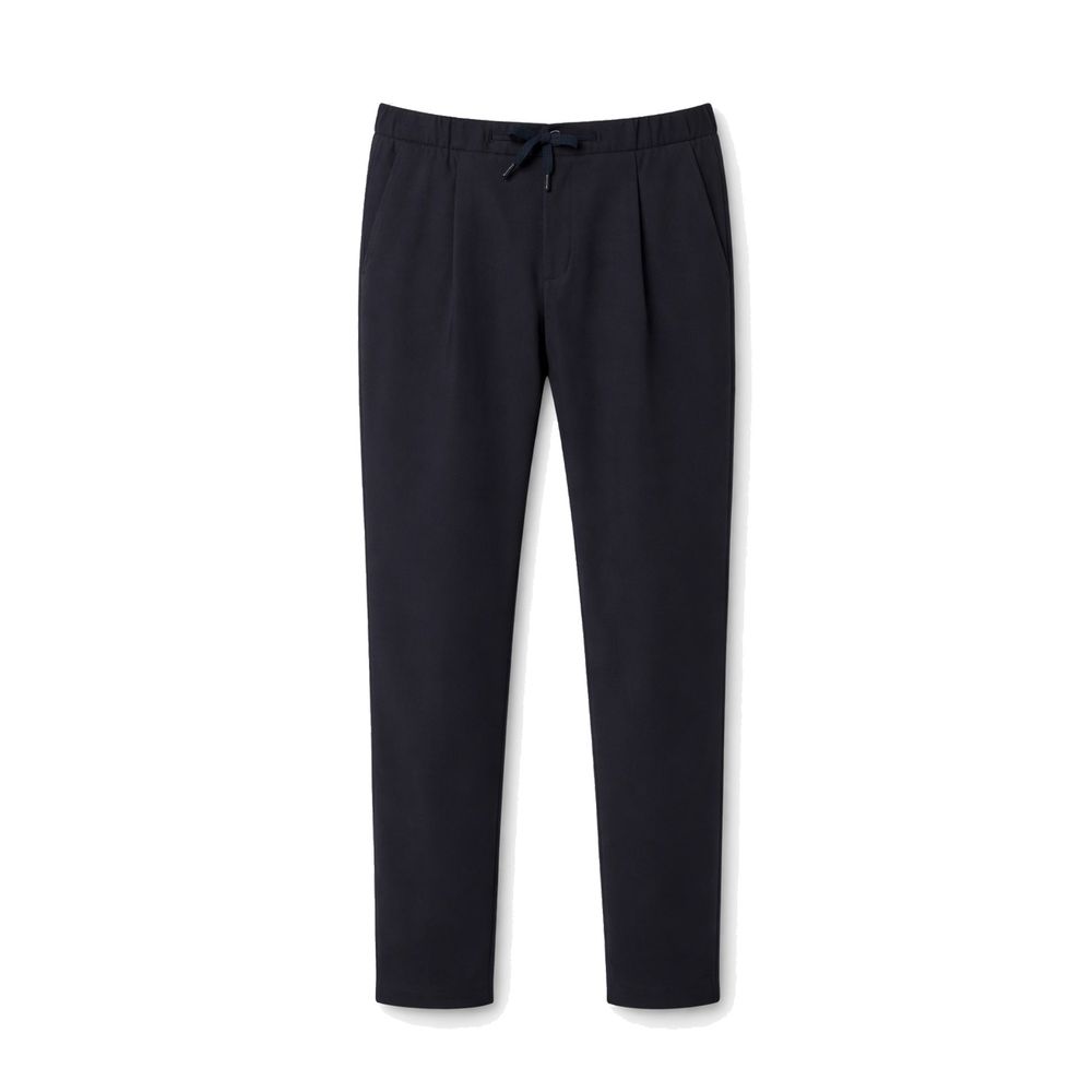 Herno Blue Virgin Wool Casual Pants | Regal Royce