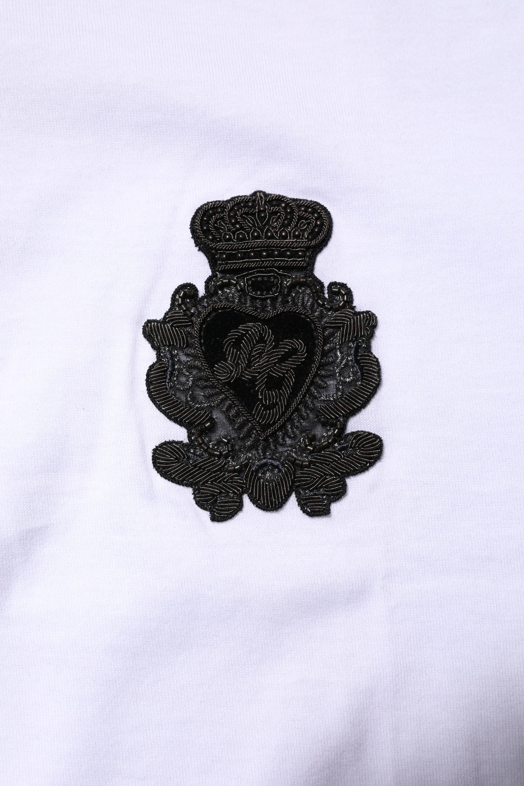 Dolce & Gabbana White Cotton Heraldic DG Crest Patch T-shirt | Regal Royce