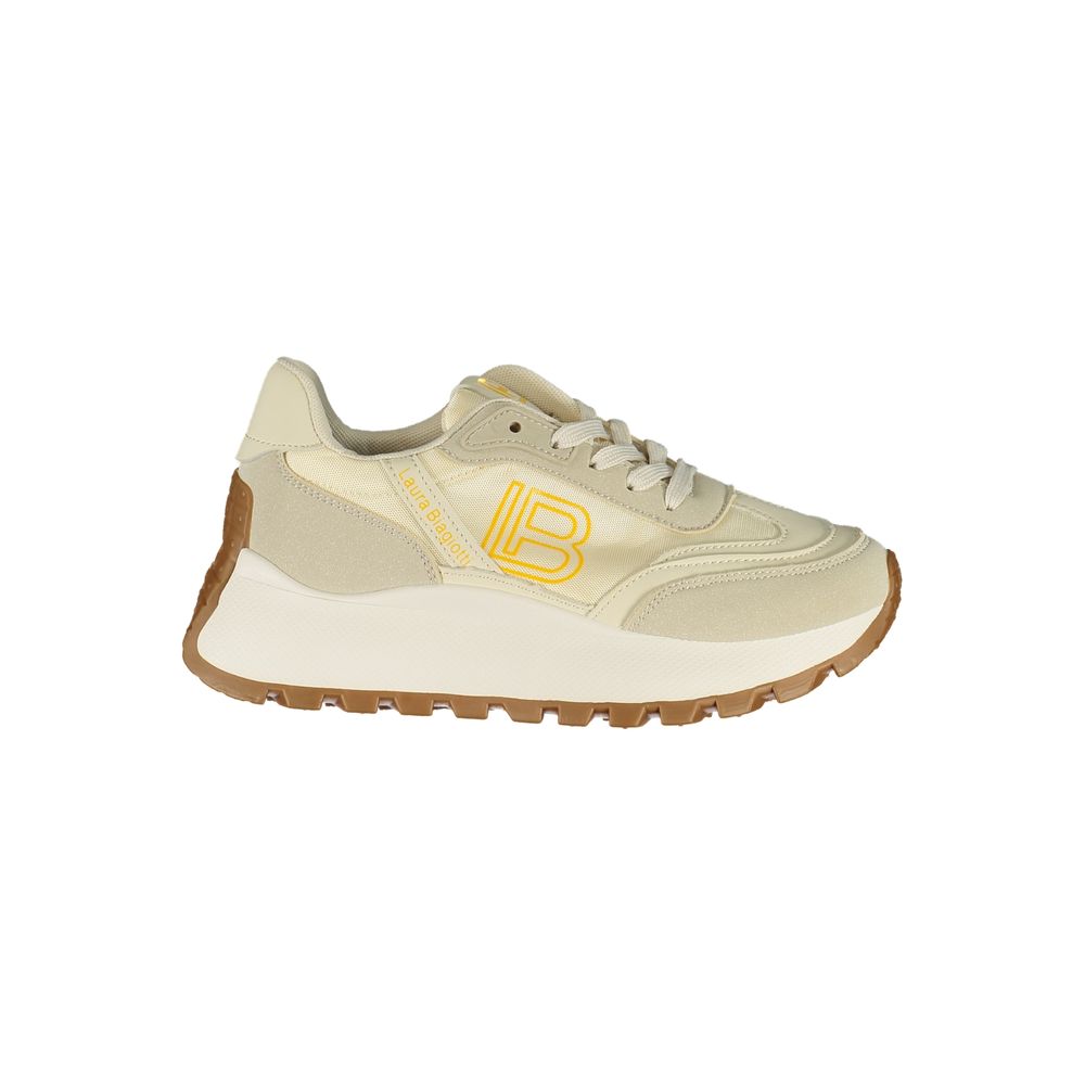 Laura Biagiotti Beige Polyurethane Women Sneaker | Regal Royce
