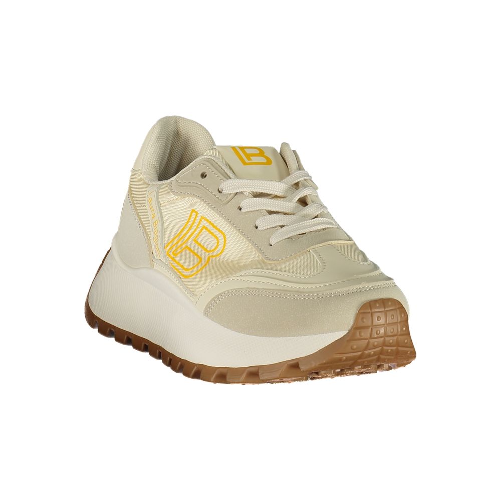 Laura Biagiotti Beige Polyurethane Women Sneaker | Regal Royce