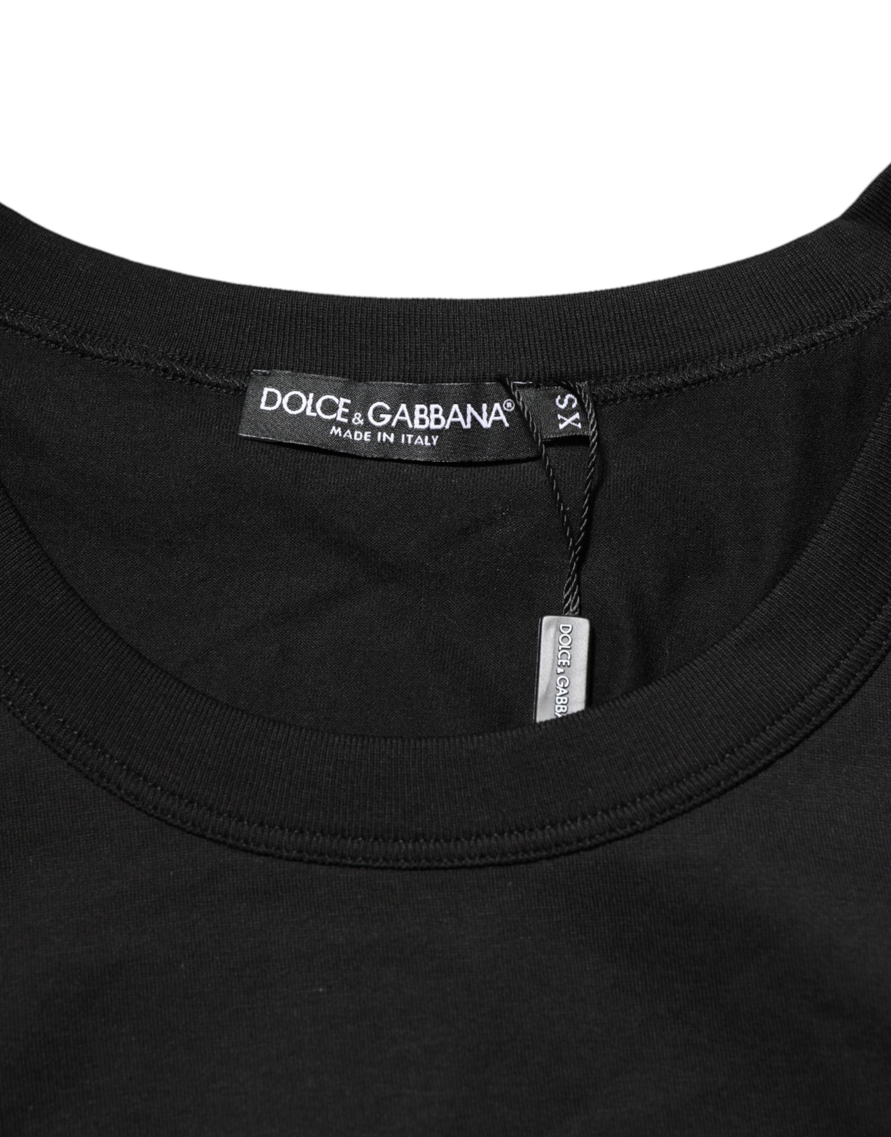 Dolce & Gabbana Black Cotton Sleeveless Men Tank Top T-shirt | Regal Royce