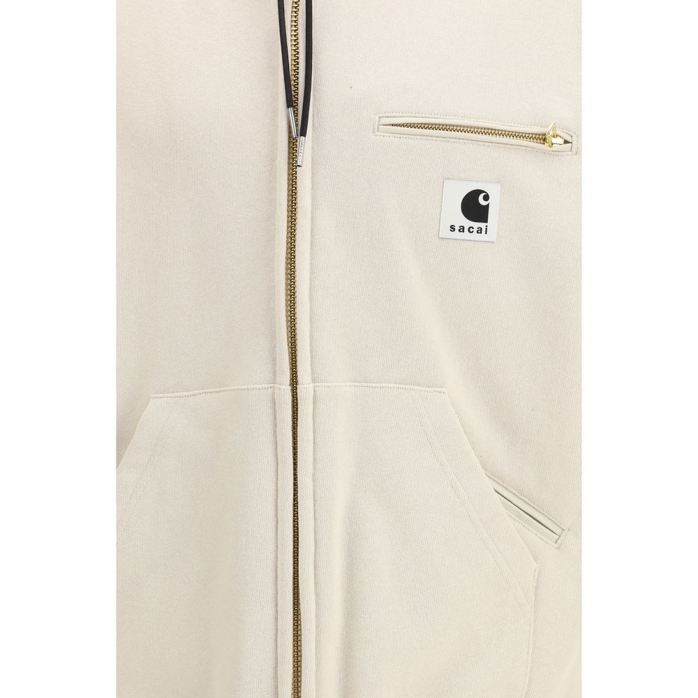 Sacai Beige Cotton Sweatshirt | Regal Royce
