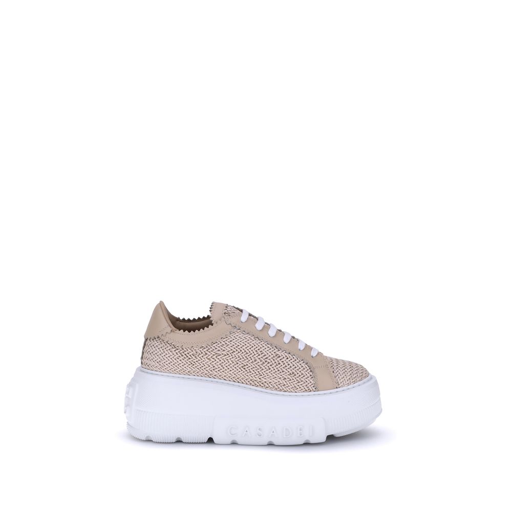Casadei Beige Other Fibres Platform Sneakers | Regal Royce