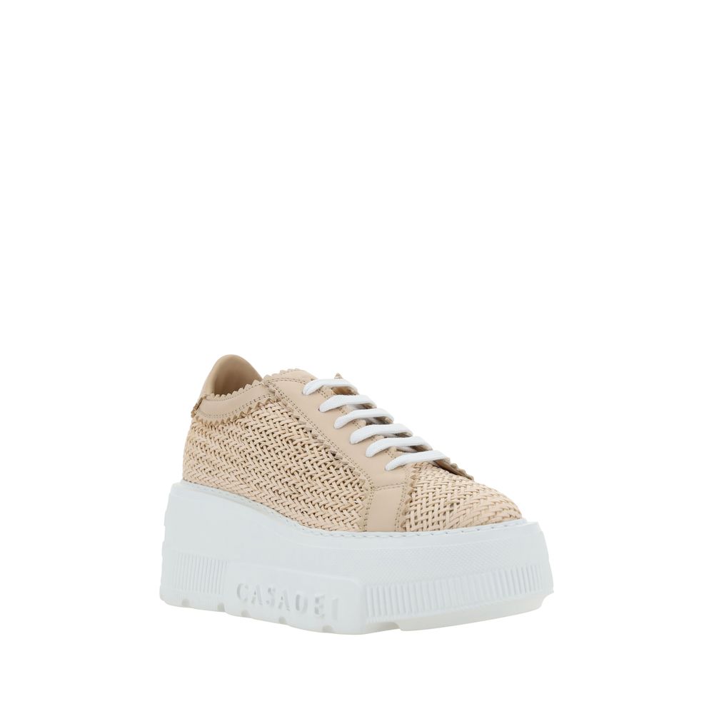 Casadei Beige Other Fibres Platform Sneakers | Regal Royce