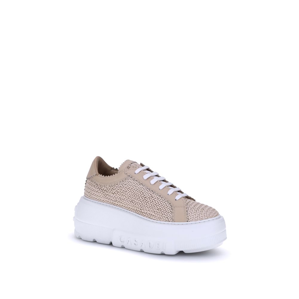 Casadei Beige Other Fibres Platform Sneakers | Regal Royce
