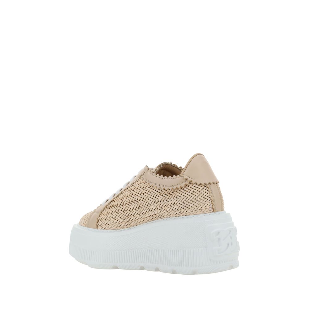 Casadei Beige Other Fibres Platform Sneakers | Regal Royce