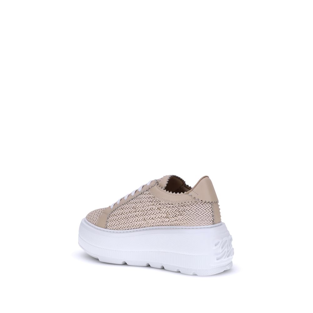 Casadei Beige Other Fibres Platform Sneakers | Regal Royce